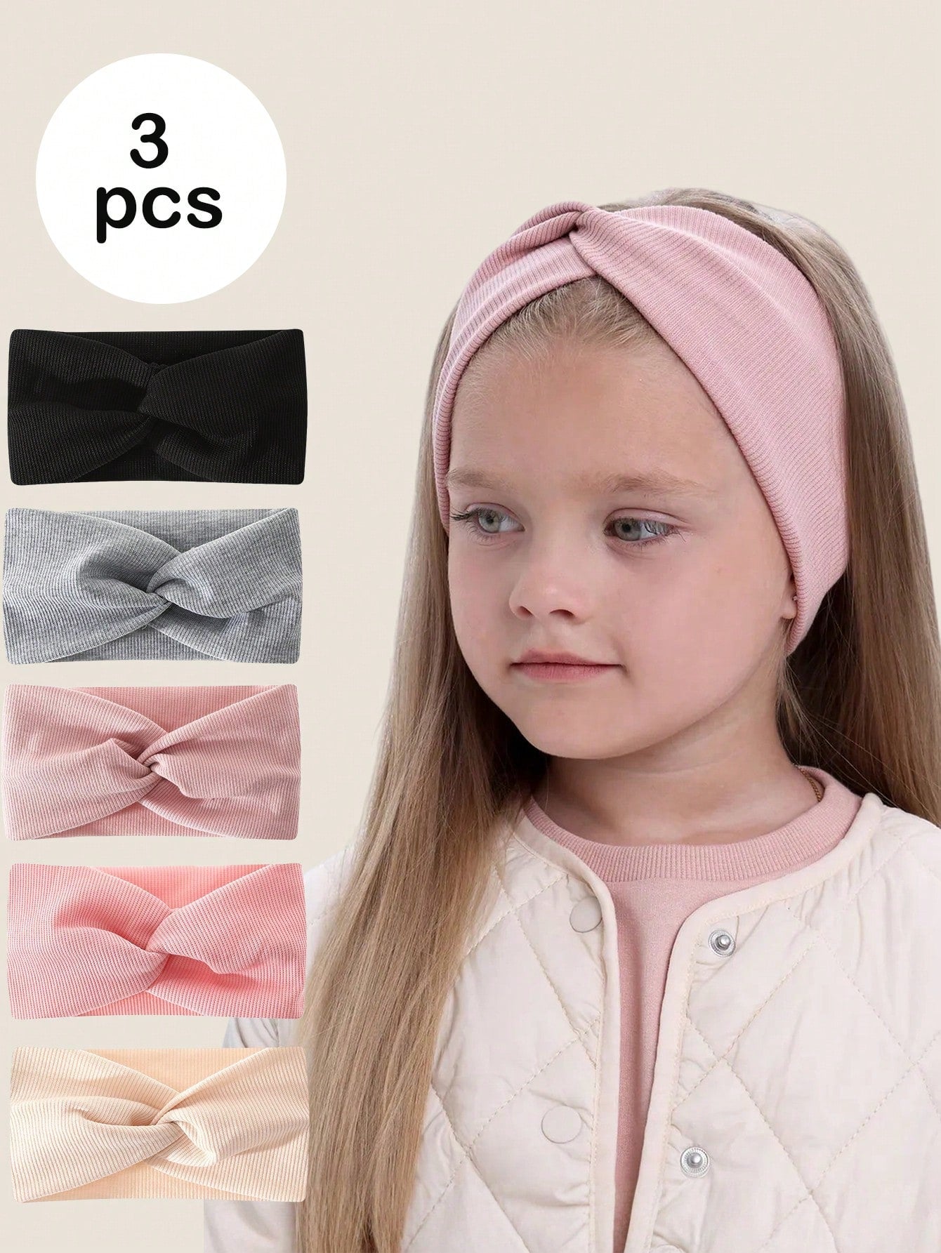 3pcs Plain Simple Criss-Cross Headbands For Girls, Casual Daily Wear, Back To School
