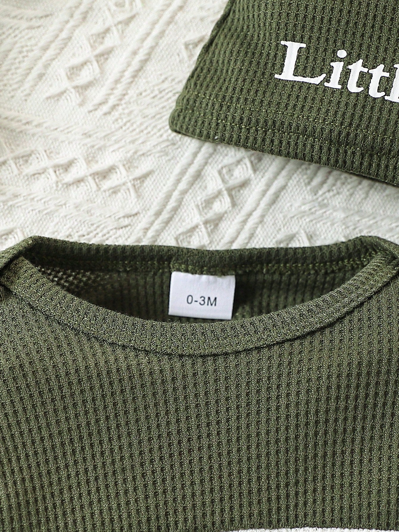 3pcs/Set Baby Boy Contrast Color Patchwork Long Sleeve Bodysuit, Solid Pants And Letter Print Hat