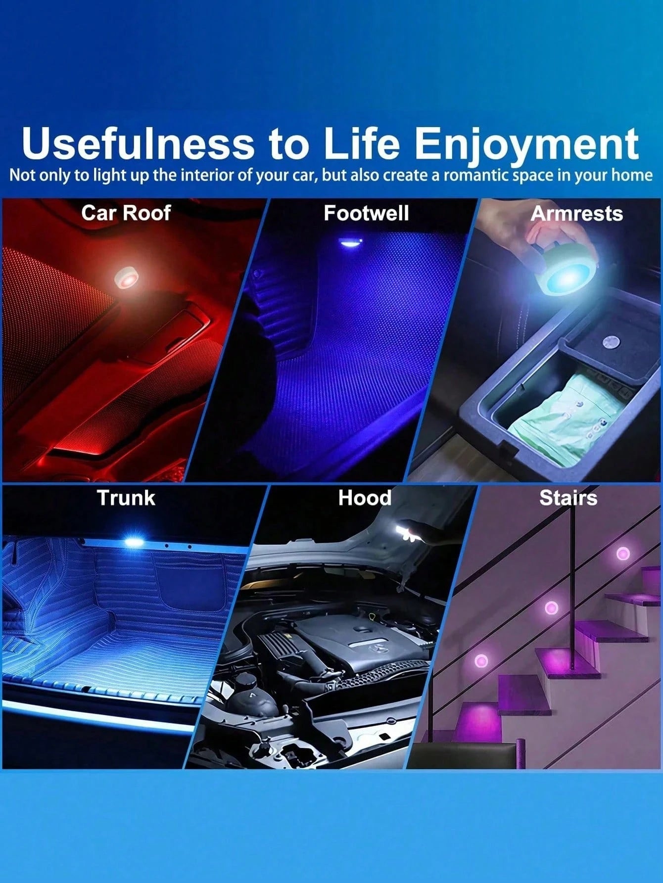 3pcs/Set Car RGB Remote Control Foot Lights, High Brightness Multi-Mode Atmosphere Lights, 13 Colors Interior LED Lights, Car Night Lights, Suitable For Vehicle And Home Decoration, Touch-Sensitive At