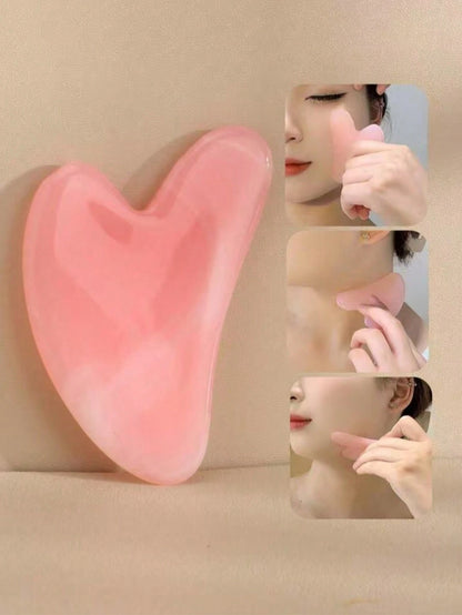 3pcs/Set Facial Gua Sha Massage Ice Mask Tool Roller Body Scraping Board Pink Tool Set Body Clearing Facial Beauty Lifting Massage
