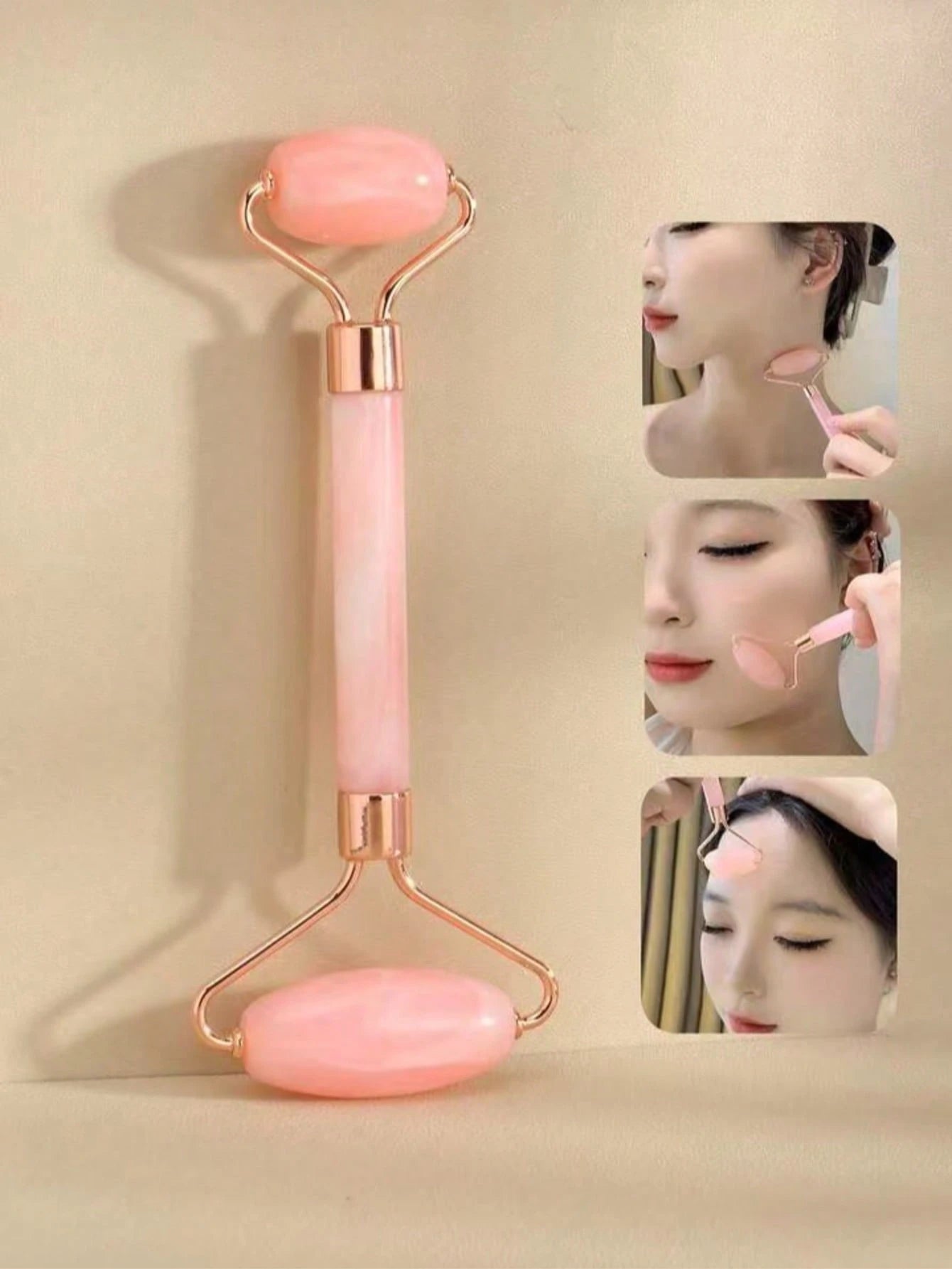 3pcs/Set Facial Gua Sha Massage Ice Mask Tool Roller Body Scraping Board Pink Tool Set Body Clearing Facial Beauty Lifting Massage