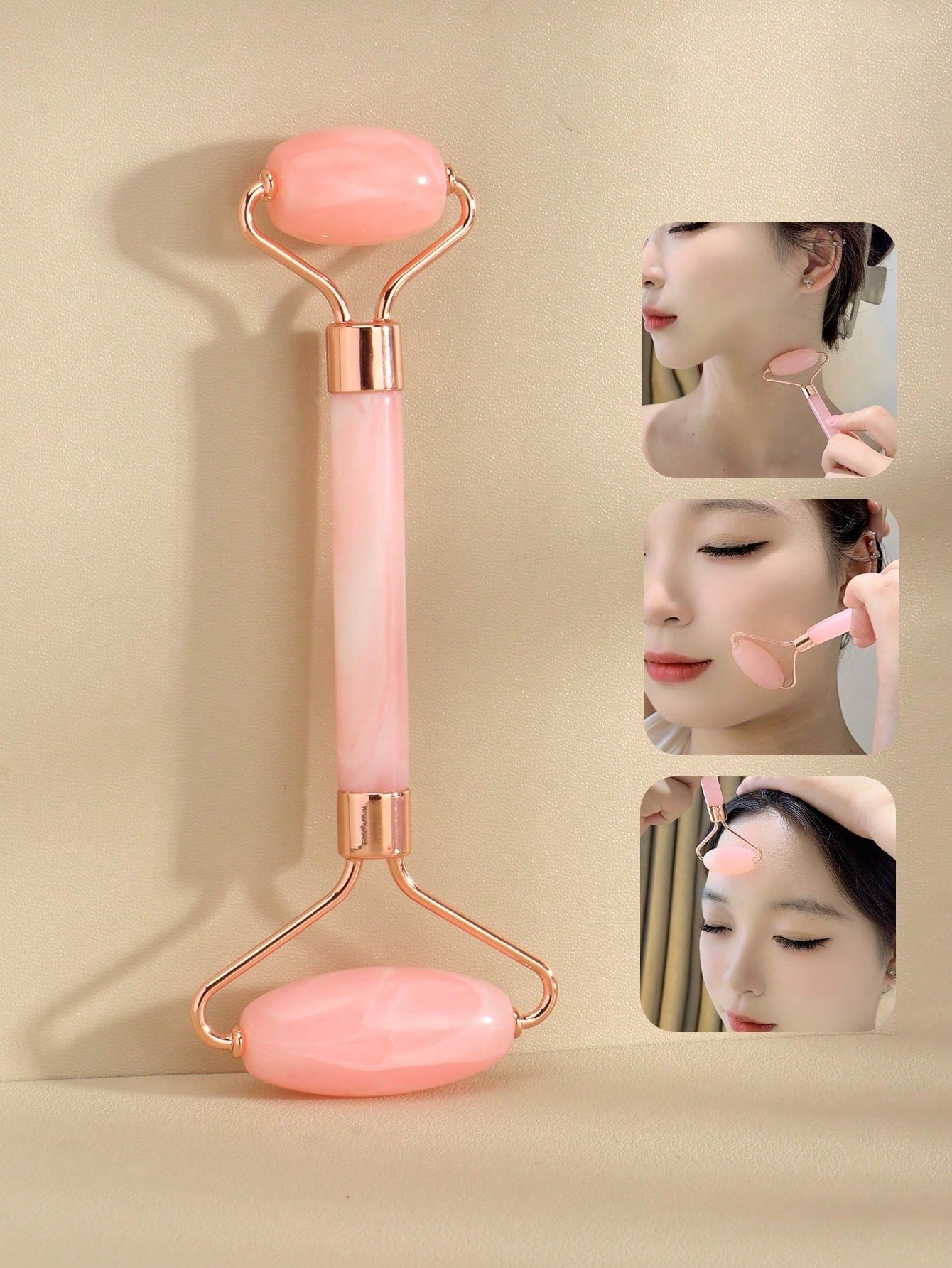 3pcs/Set Facial Massage Scraping Beauty Tool Kit- Face Roller, Massage Stick, Ice Gel Pack, Pink Body Meridian Massage Cupping Tool Set,Beauty,Skin Care Products,Spa,Self Care,Skin Care Tools,Face Ca