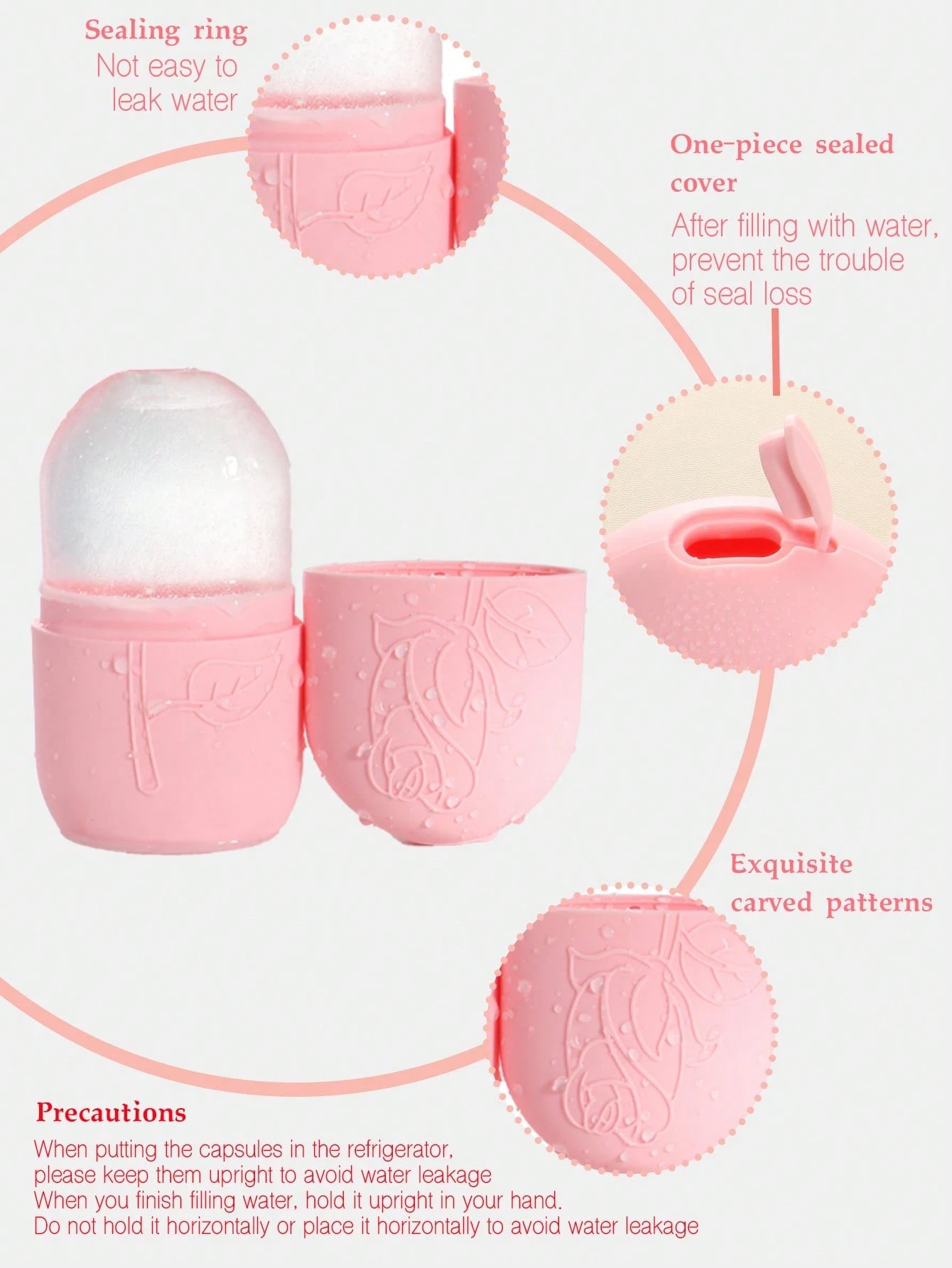3pcs/Set Facial Massage Scraping Beauty Tool Kit- Face Roller, Massage Stick, Ice Gel Pack, Pink Body Meridian Massage Cupping Tool Set,Beauty,Skin Care Products,Spa,Self Care,Skin Care Tools,Face Ca