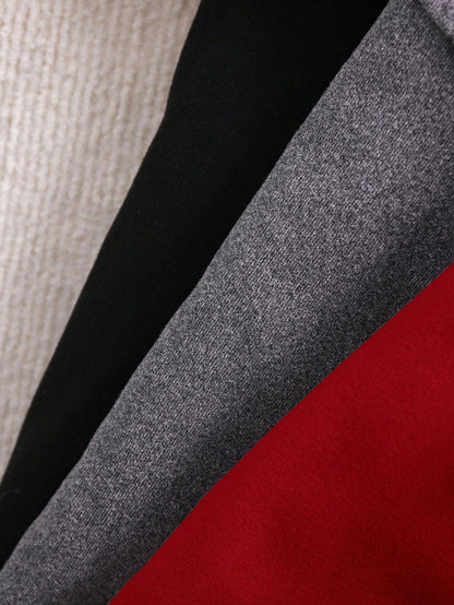 3pcs/Set Girl Knitted Elastic Solid Color Ruffle Waist Pants, Baby Girl Style, Autumn/Winter