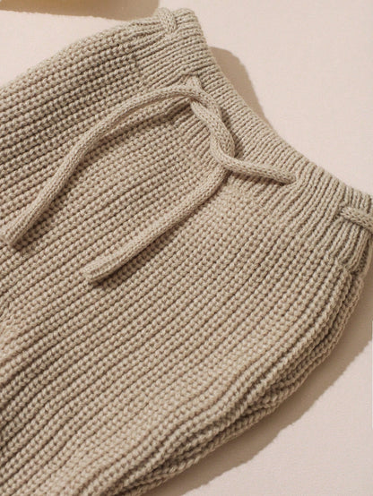 3Pcs Set White Autumn Baby Hospital Arrival Announcement Outfit Graphic Knitted Tops And Pants With Hat Newborn Photo Shoot Props Family Matching