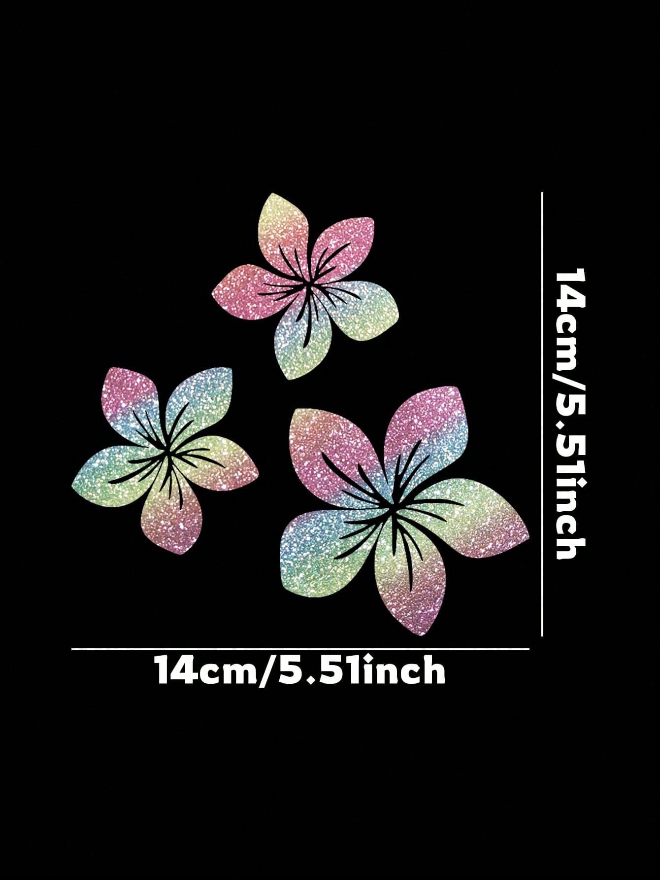 3pcs Shiny Floral Car Stickers- Reflective Vinyl Decals, Suitable For Car Body, Windows, Bumpers And Laptops