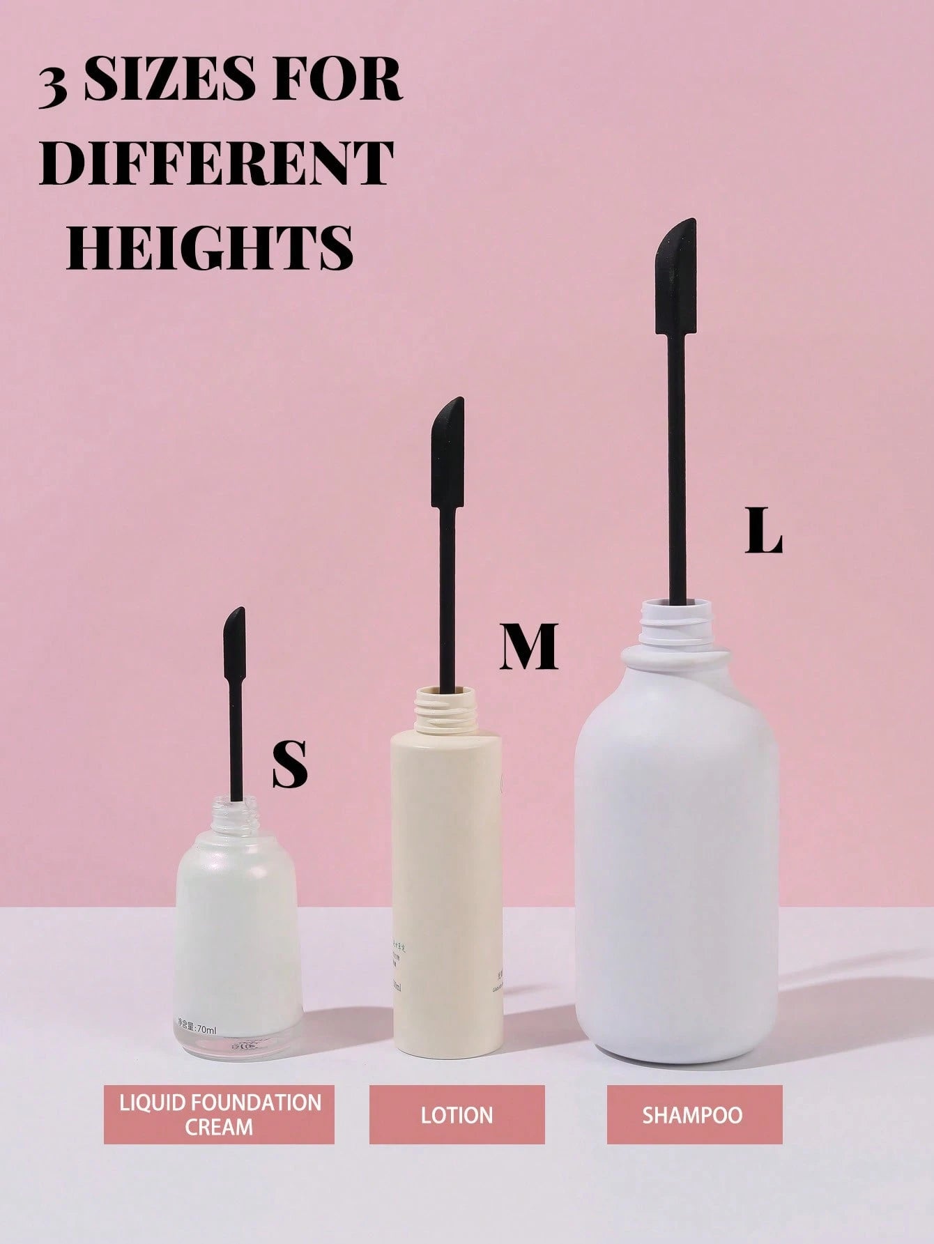 3pcs Silicone Empty Bottle Scraper With Black Scraper, Foundation Scraper, Shower Gel Scraper