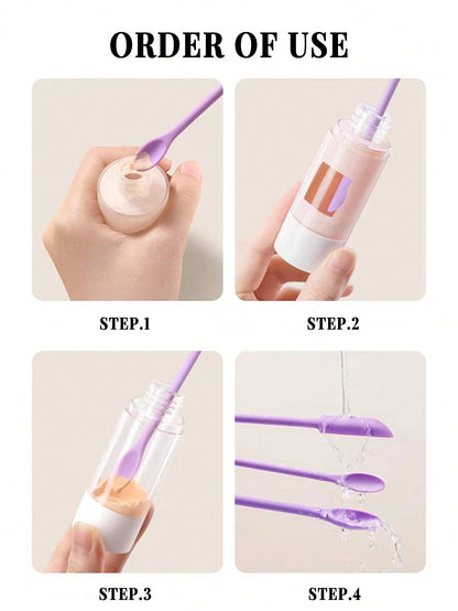 3pcs Silicone Empty Bottle Scraper With Black Scraper, Foundation Scraper, Shower Gel Scraper
