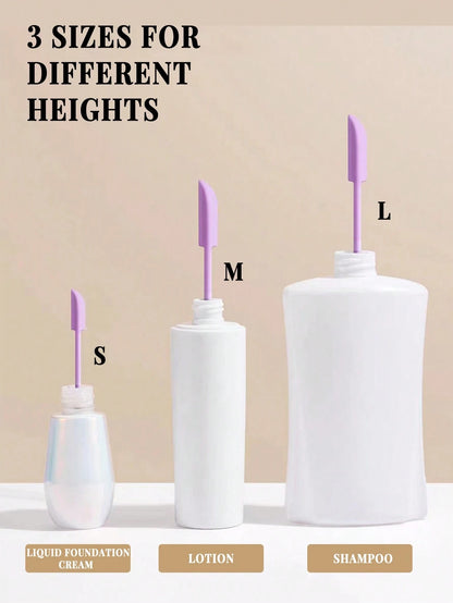 3pcs Silicone Empty Bottle Scraper With Black Scraper, Foundation Scraper, Shower Gel Scraper