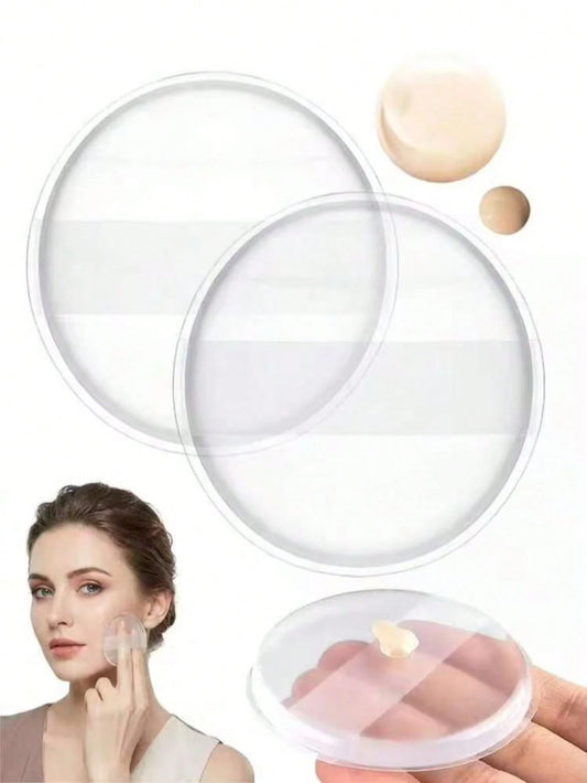 3pcs Transparent Jelly Powder Puff- Soft Foundation, Prevents Clumping. Ultra Soft Silicone Cushion. Silicone Makeup Tool. Fingertip Powder Puff Smooth Touch, Prevents Powder Clogging (2pcs/Pack)