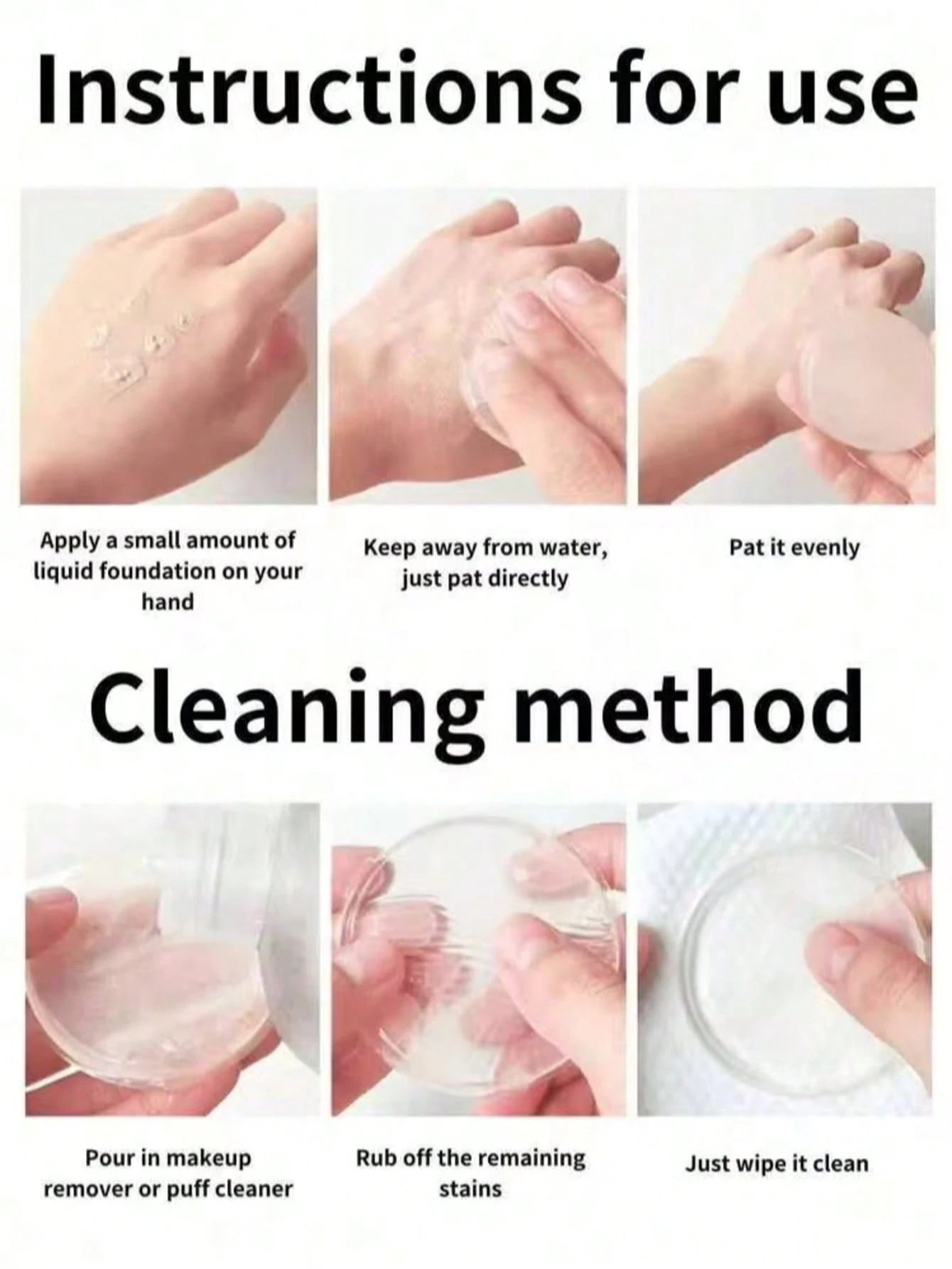 3pcs Transparent Jelly Powder Puff- Soft Foundation, Prevents Clumping. Ultra Soft Silicone Cushion. Silicone Makeup Tool. Fingertip Powder Puff Smooth Touch, Prevents Powder Clogging (2pcs/Pack)