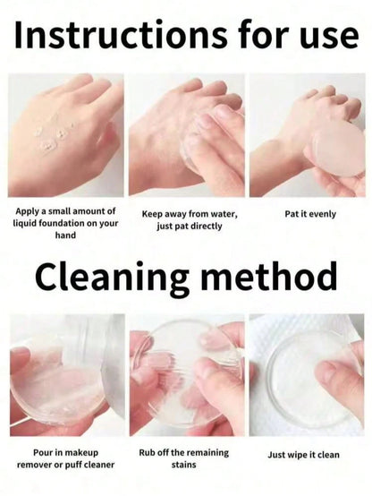 3pcs Transparent Jelly Powder Puff- Soft Foundation, Prevents Clumping. Ultra Soft Silicone Cushion. Silicone Makeup Tool. Fingertip Powder Puff Smooth Touch, Prevents Powder Clogging (2pcs/Pack)