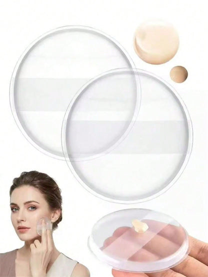 3pcs Transparent Jelly Powder Puff- Soft Foundation, Prevents Clumping. Ultra Soft Silicone Cushion. Silicone Makeup Tool. Fingertip Powder Puff Smooth Touch, Prevents Powder Clogging (2pcs/Pack)