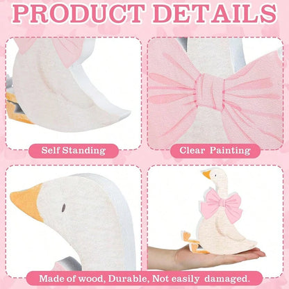 3pcs Wooden Silly Goose Themed Party Tabletop Centerpiece Decor, Gifts, Baby Shower, Kids Room Decoration