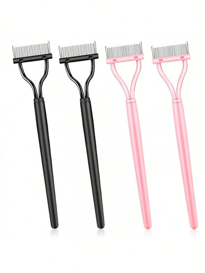 4/2/1 Eyelash Separator Metal Tooth Mascara Brush With Cap, Eyelash Comb For Combing And Separating Lashes, Women's Mascara Applicator, Makeup Accessory, Makeup Tool, Gift, Women's Gift