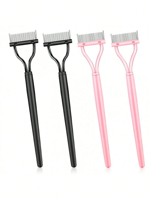 4/2/1 Eyelash Separator Metal Tooth Mascara Brush With Cap, Eyelash Comb For Combing And Separating Lashes, Women's Mascara Applicator, Makeup Accessory, Makeup Tool, Gift, Women's Gift