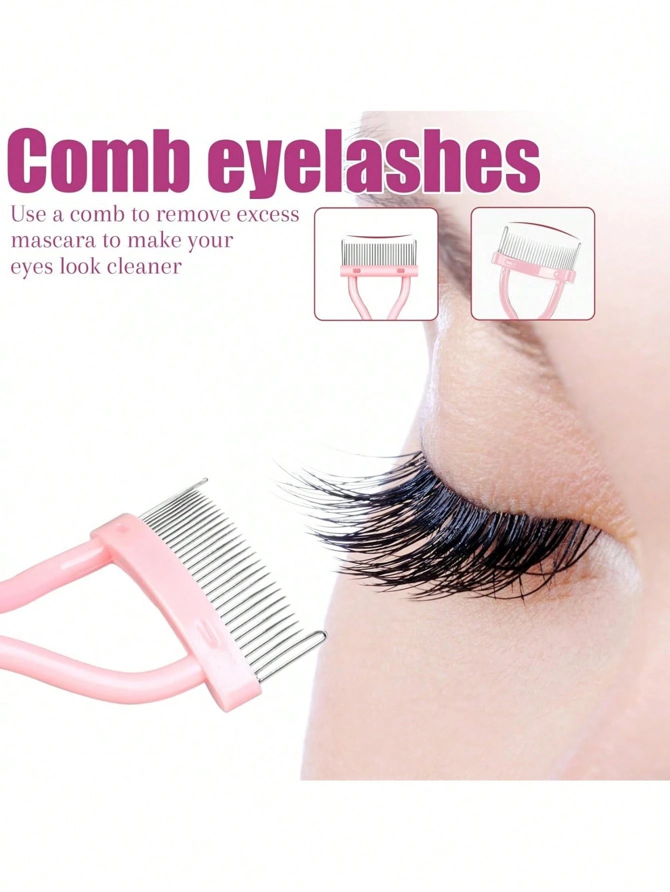 4/2/1 Eyelash Separator Metal Tooth Mascara Brush With Cap, Eyelash Comb For Combing And Separating Lashes, Women's Mascara Applicator, Makeup Accessory, Makeup Tool, Gift, Women's Gift