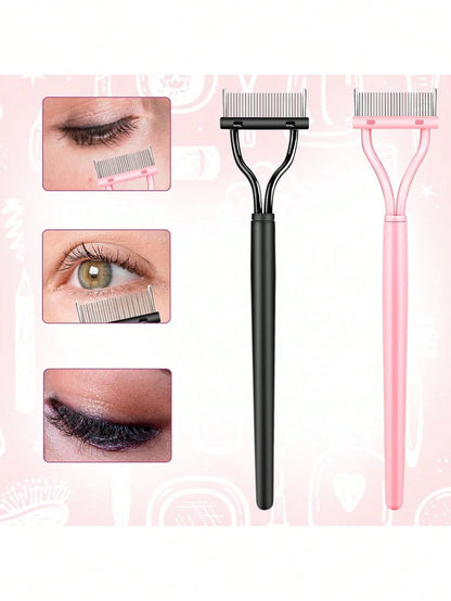 4/2/1 Eyelash Separator Metal Tooth Mascara Brush With Cap, Eyelash Comb For Combing And Separating Lashes, Women's Mascara Applicator, Makeup Accessory, Makeup Tool, Gift, Women's Gift