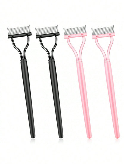 4/2/1 Eyelash Separator Metal Tooth Mascara Brush With Cap, Eyelash Comb For Combing And Separating Lashes, Women's Mascara Applicator, Makeup Accessory, Makeup Tool, Gift, Women's Gift
