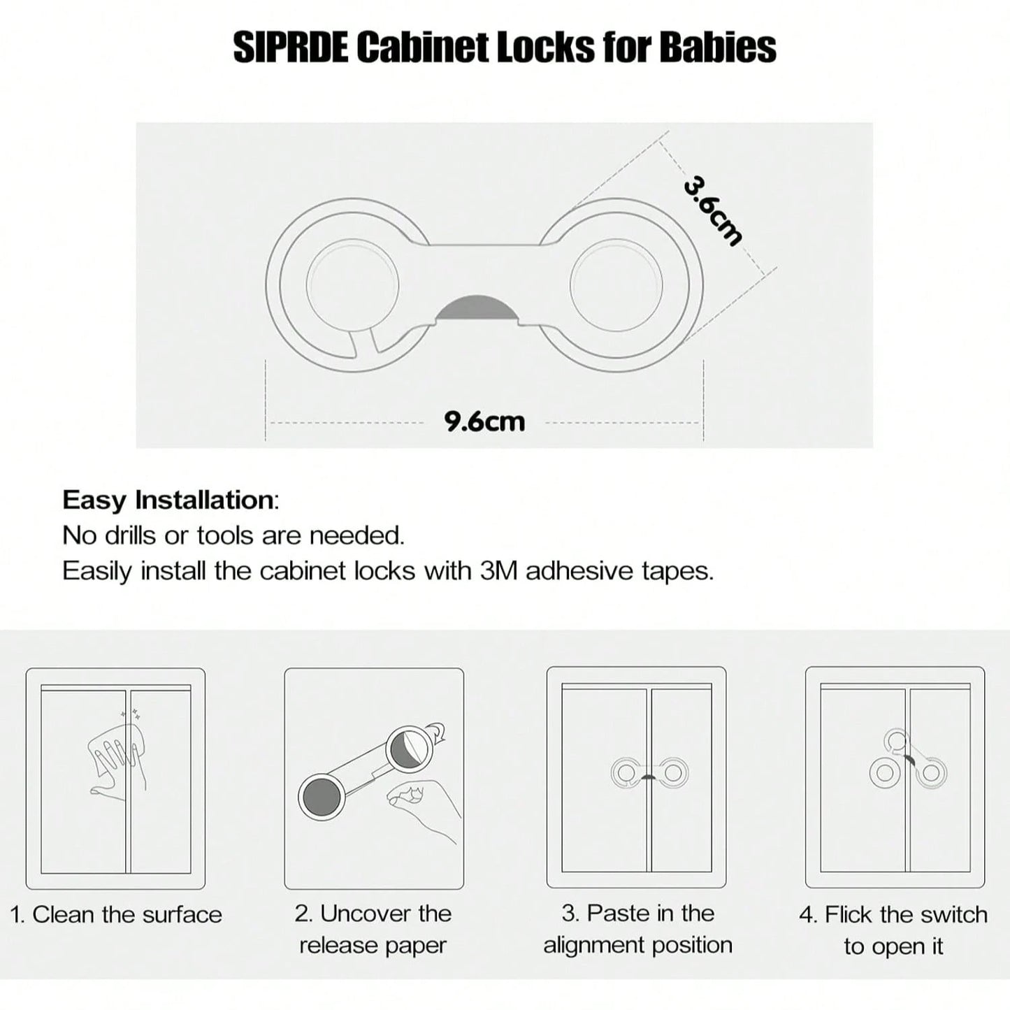 4/8/12/16PCS Children's Safety Locks For Drawer, Cabinet, Fridge, Door, Etc.