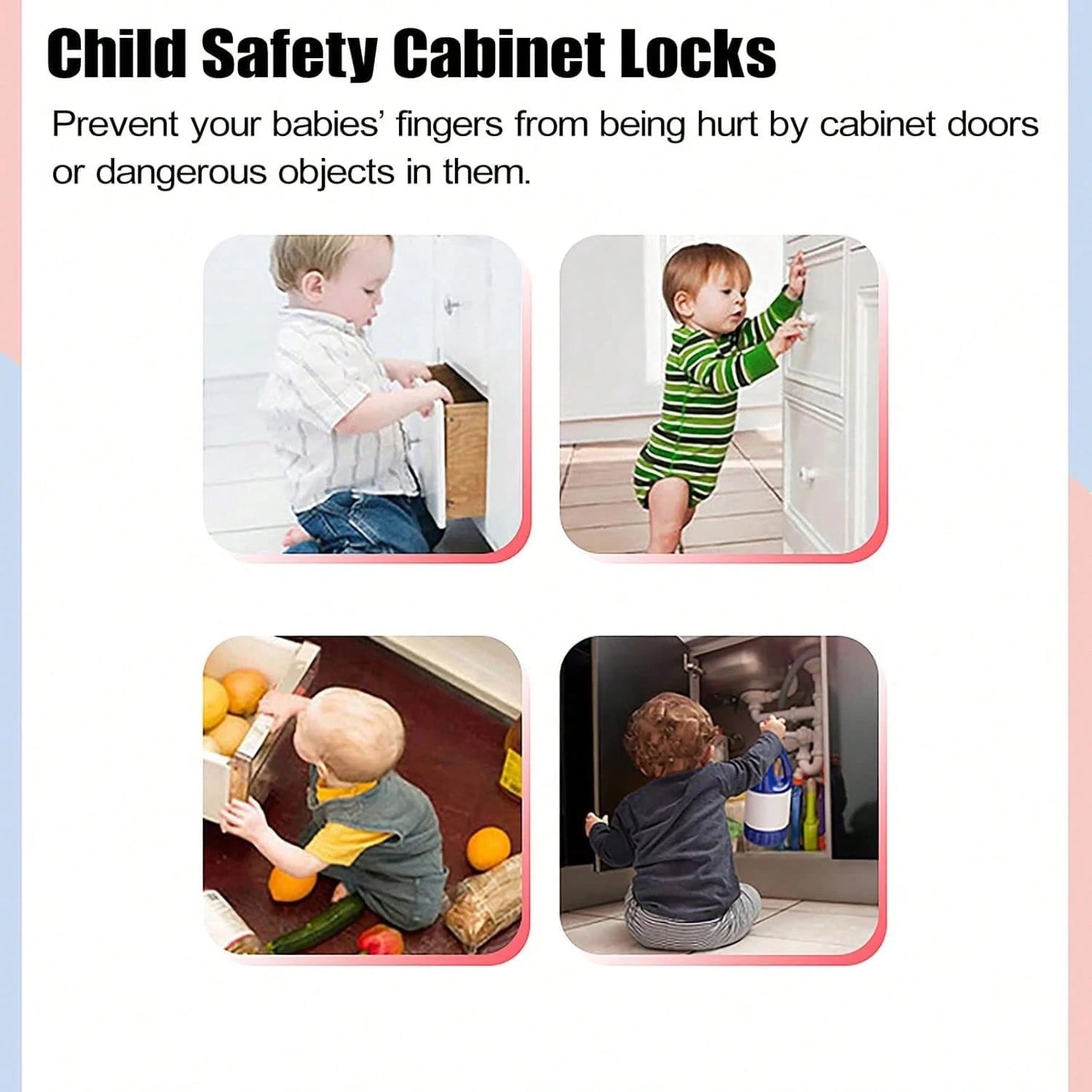 4/8/12/16PCS Children's Safety Locks For Drawer, Cabinet, Fridge, Door, Etc.