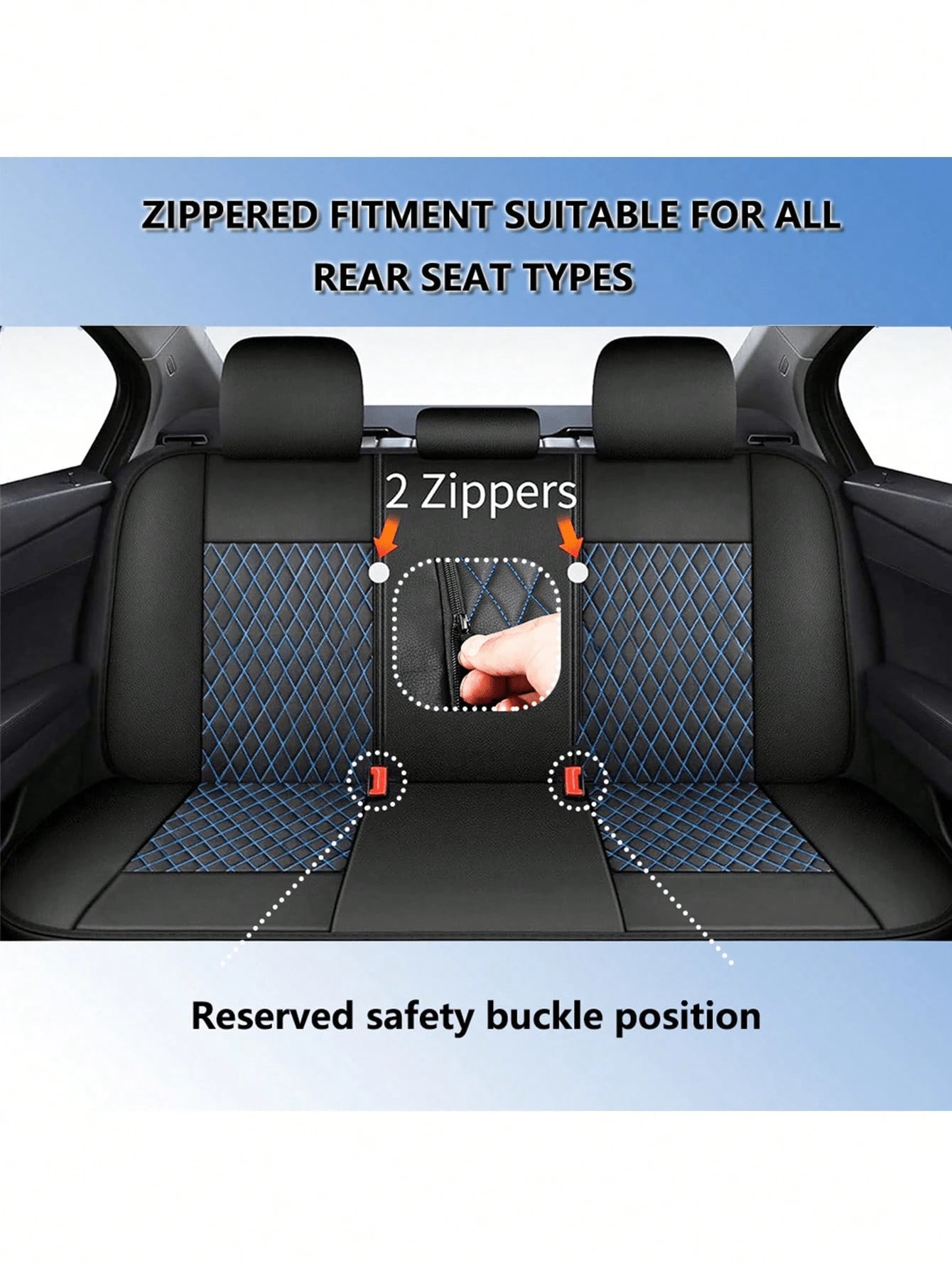 4/9Pcs PU Leather Car Seat Covers, Waterproof Breathable Seat Protectors, Universal For Sedan SUV Truck, Double Line Stitching Front Rear Seat Covers With Lumbar Support, Full Set With Headrest Covers