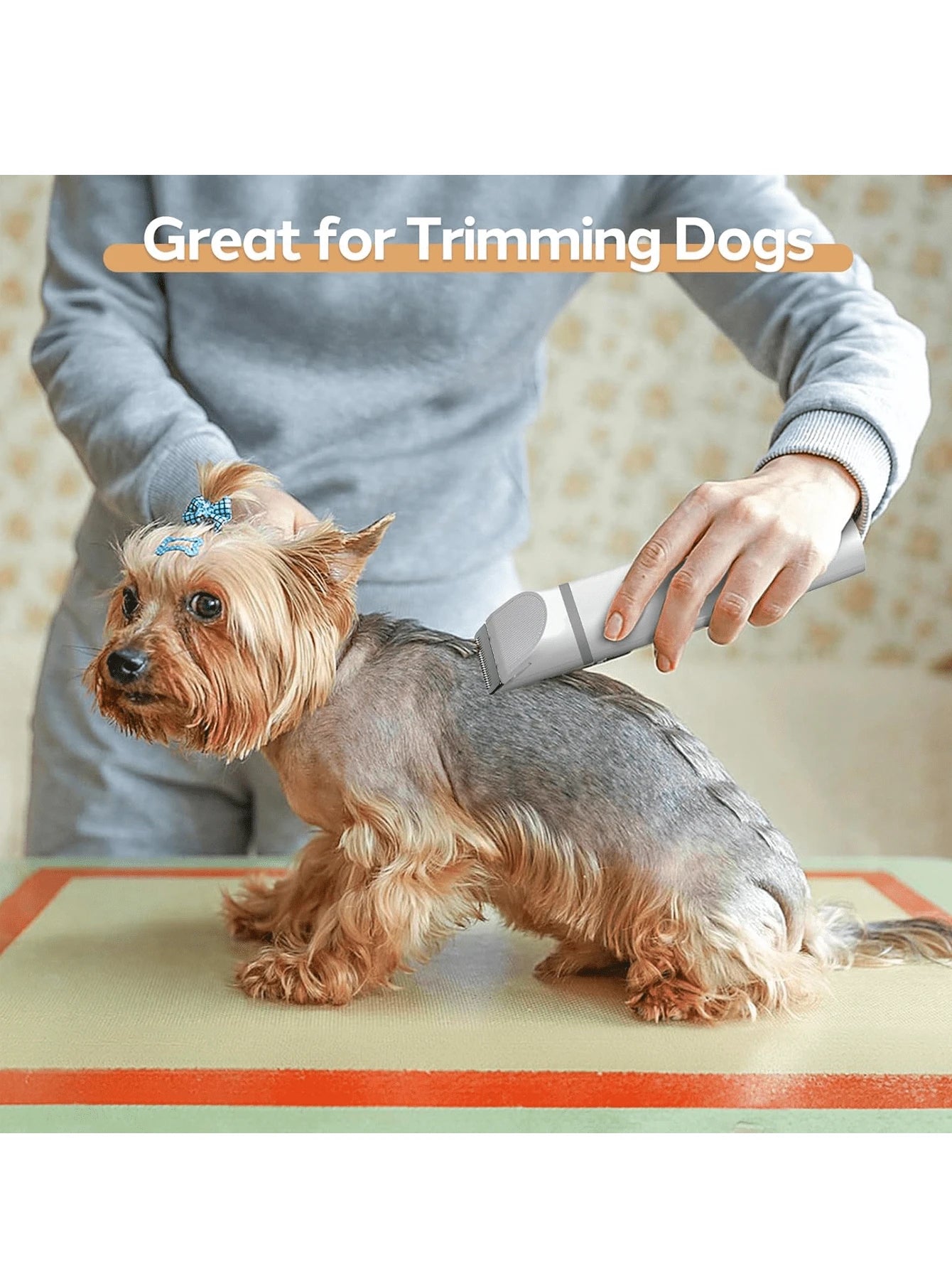 4-In-1 Pet Hair Trimmer Set, Grooming Electric Shaver Kit, Dog Clippers With Nail Grinder, Cordless Electric Clipper, Quiet 2-Speed, USB Rechargeable, Suitable For Small/Medium Dogs & Cats, Paws, Eyes