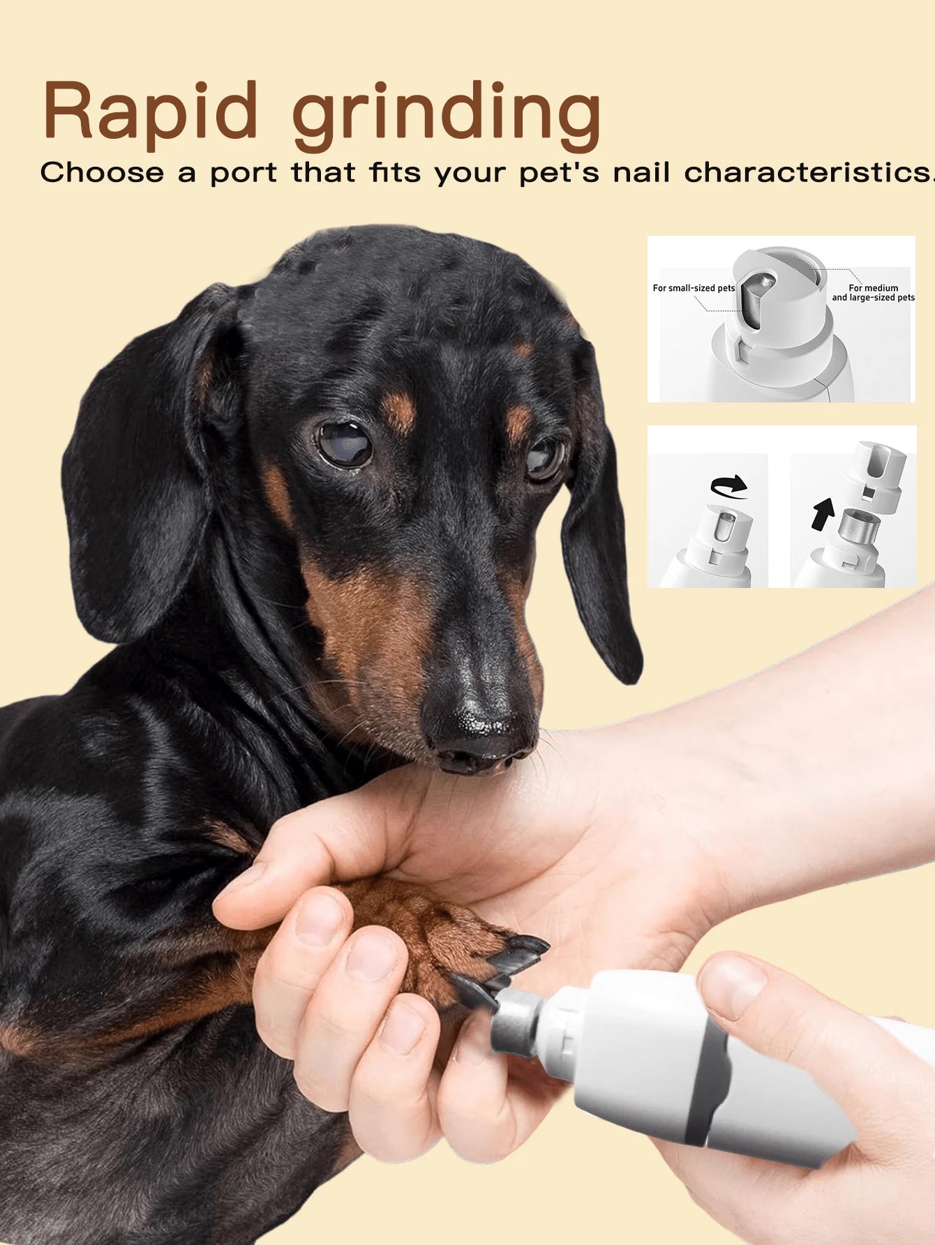4-In-1 Pet Hair Trimmer Set, Grooming Electric Shaver Kit, Dog Clippers With Nail Grinder, Cordless Electric Clipper, Quiet 2-Speed, USB Rechargeable, Suitable For Small/Medium Dogs & Cats, Paws, Eyes