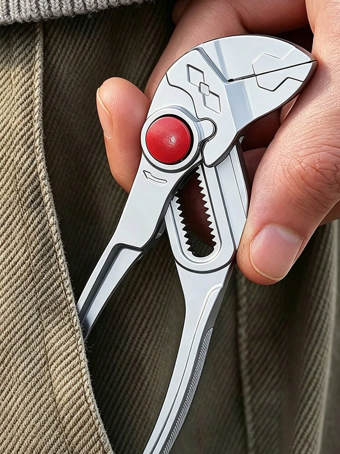 4-Inch Pliers Wrench & Groove Joint Pliers Set, Quick Adjustment, CR-V Steel, Smooth Jaw & V-Jaw, Mini Pliers, For Plumbing, Pipe Fittings, Household Repairs, Car Repair Tools