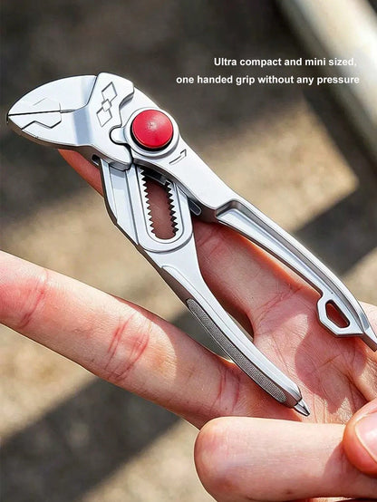 4-Inch Pliers Wrench & Groove Joint Pliers Set, Quick Adjustment, CR-V Steel, Smooth Jaw & V-Jaw, Mini Pliers, For Plumbing, Pipe Fittings, Household Repairs, Car Repair Tools