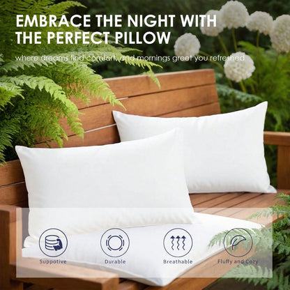 4-Piece White Pillow Core, Lightweight Down Instead Of Polyester Pillow, Sofa Cushion, Bed Pillow (4pc)