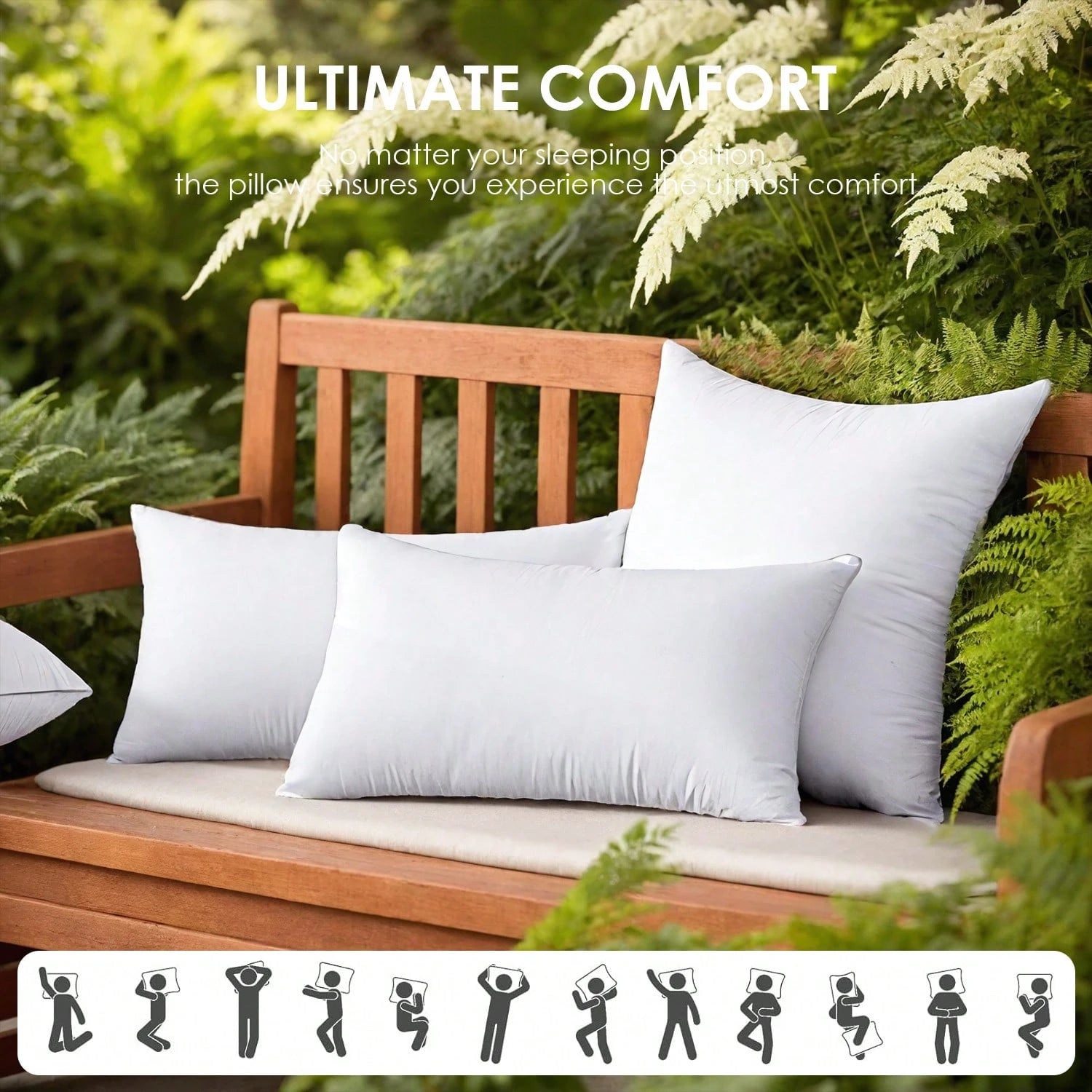 4-Piece White Pillow Core, Lightweight Down Instead Of Polyester Pillow, Sofa Cushion, Bed Pillow (4pc)