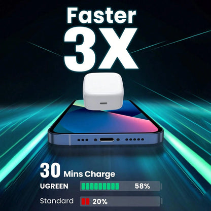 40W GaN Fast Charger With Max 60W AVS Output, Built‑In PD3.2 Protocol, Delivers High‑Speed Efficient Charging. Compact Gallium‑Nitride Design Greatly Reduces Charger Size While Maintaining Stable Powe