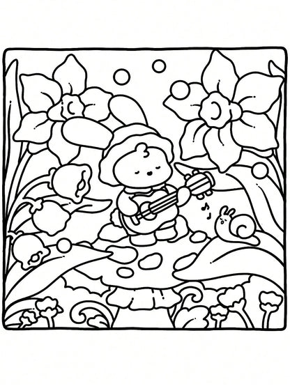 48-Page "Coco" Hidden Garden Themed Coloring Book, Suitable For Adults And Children, Bold And Simple Patterns, Exquisite Design, Ideal For Relaxation. Can Be Used As Christmas, Halloween, Birthday, Ch