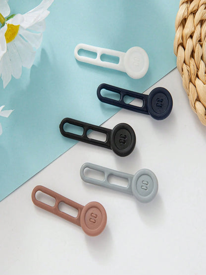 4pcs 10mm-15-18mm Rubber Pants Waistband Extender Button Extension Adjustable For Clothes