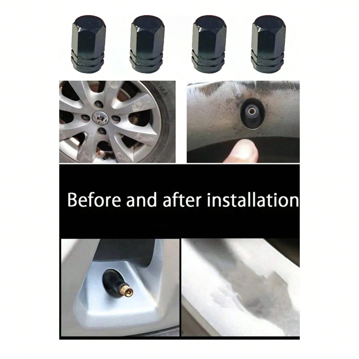 4pcs Car Tire Valve Stem Caps Accessories