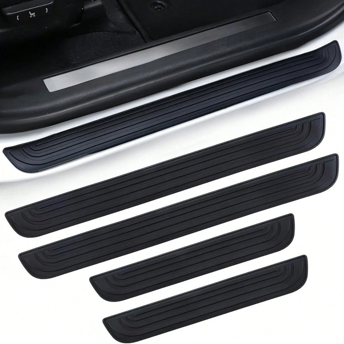 4pcs Flexible Anti-Scratch PVC Car Door Edge Guards Set| Anti-Slip Door Sill Protector Fits All Models, Enhancing Safety And Aesthetics