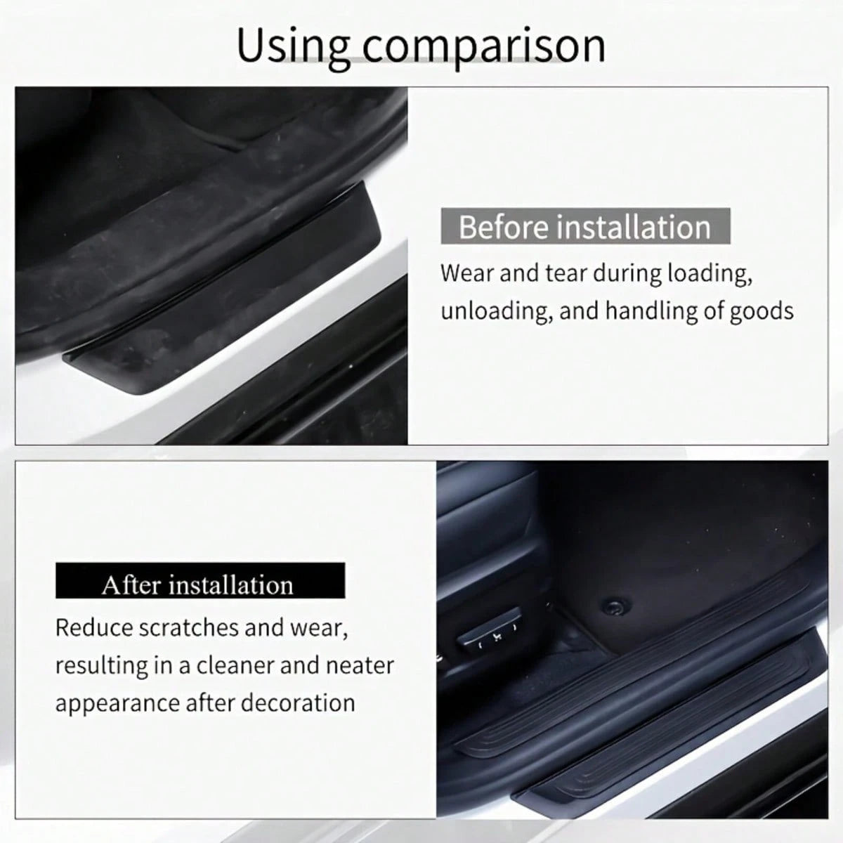 4pcs Flexible Anti-Scratch PVC Car Door Edge Guards Set| Anti-Slip Door Sill Protector Fits All Models, Enhancing Safety And Aesthetics
