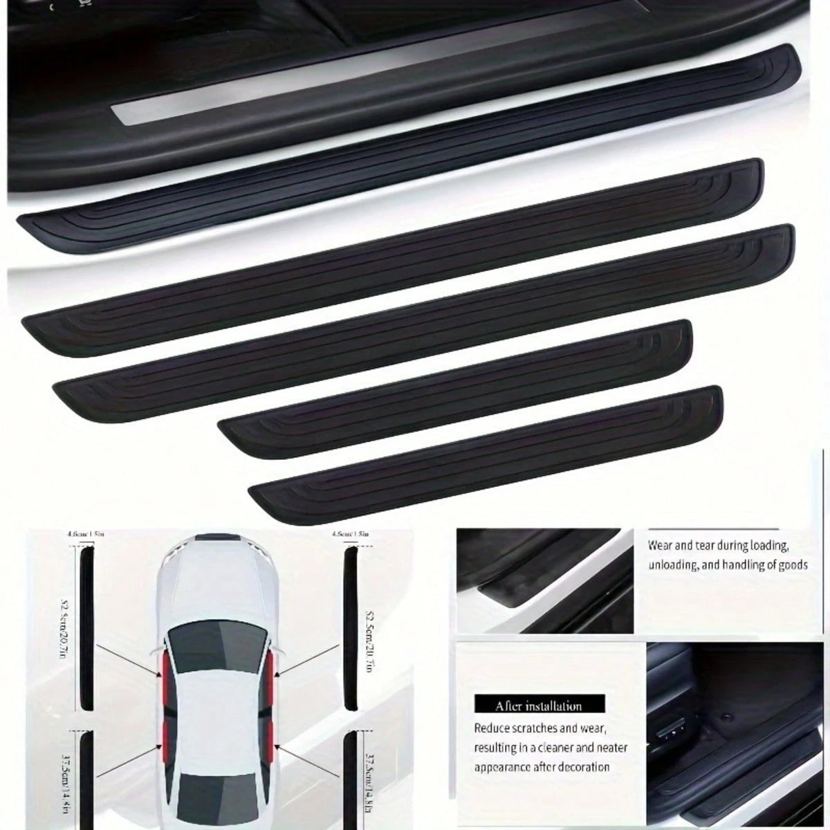 4pcs Flexible Anti-Scratch PVC Car Door Edge Guards Set| Anti-Slip Door Sill Protector Fits All Models, Enhancing Safety And Aesthetics