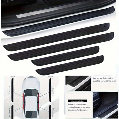 4pcs Flexible Anti-Scratch PVC Car Door Edge Guards Set| Anti-Slip Door Sill Protector Fits All Models, Enhancing Safety And Aesthetics