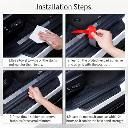 4pcs Flexible Anti-Scratch PVC Car Door Edge Guards Set| Anti-Slip Door Sill Protector Fits All Models, Enhancing Safety And Aesthetics