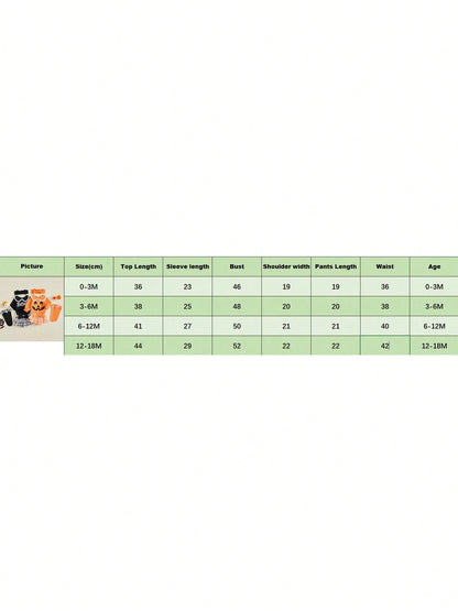 4Pcs Newborn Baby Girl Halloween Clothes Long Sleeve Romper Tops + Ruffles Skort Skirt + Headband + Socks 3M 6M 9M 12M 18M Infant Casual Skirt Set