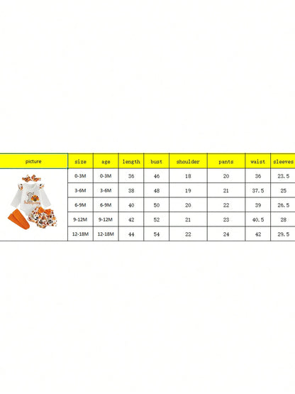 4Pcs Newborn Baby Girl Thanksgiving Clothes Long Sleeve Romper Tops + Skort Skirt + Headband + Socks 3M 6M 9M 12M 18M Infant Casual Skirt Set