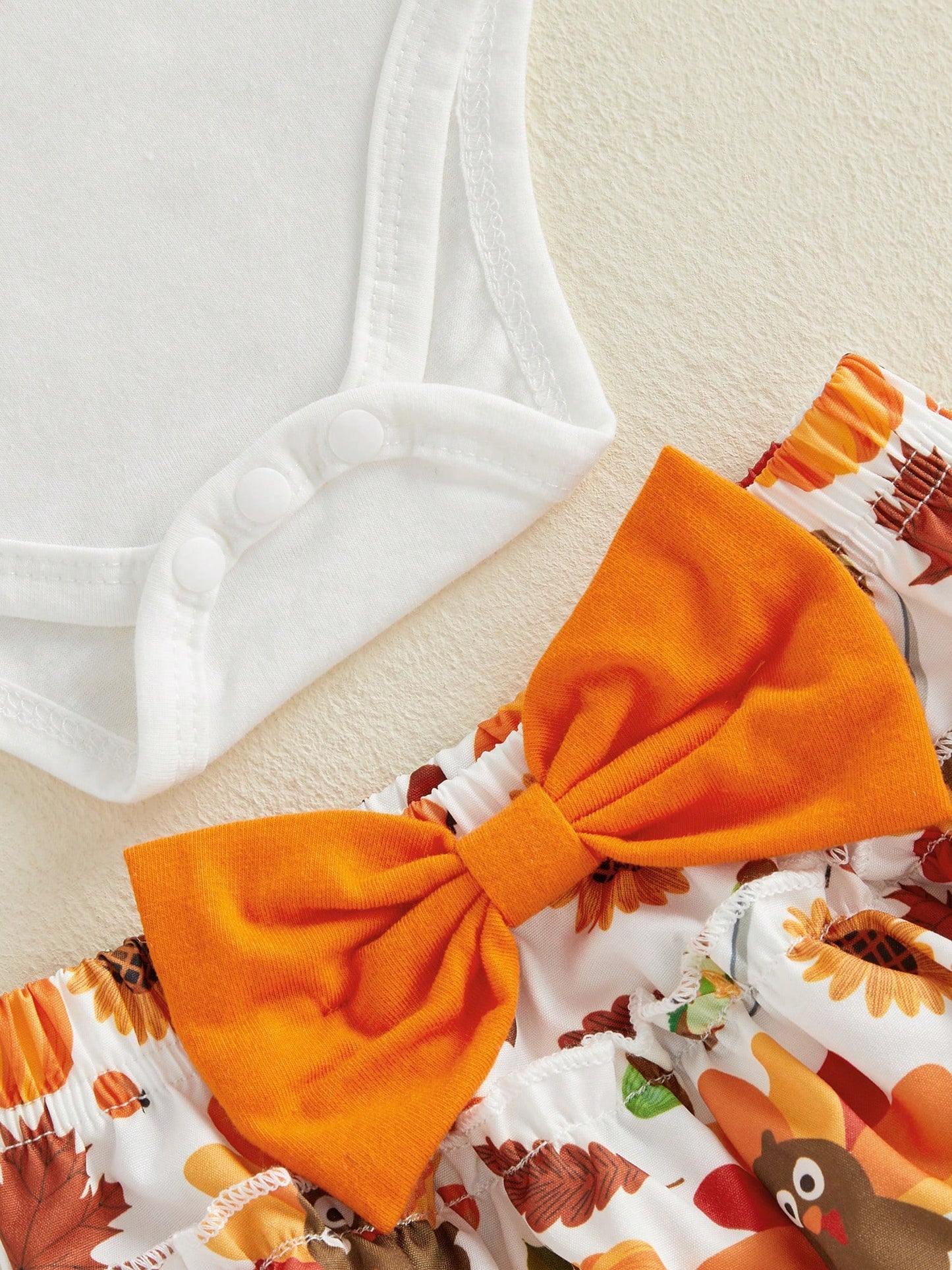 4Pcs Newborn Baby Girl Thanksgiving Clothes Long Sleeve Romper Tops + Skort Skirt + Headband + Socks 3M 6M 9M 12M 18M Infant Casual Skirt Set