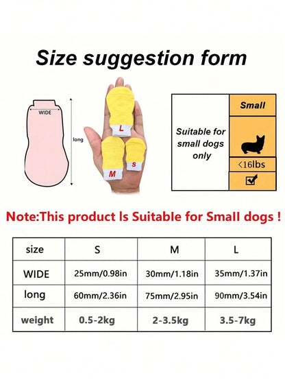 4pcs Pet Cute Socks, Dog Shoes Socks, Cat Paw Protectors, Anti-Scratch Furniture, Warm For Autumn/Winter, Outdoor Wearable, Anti-Slip & Breathable