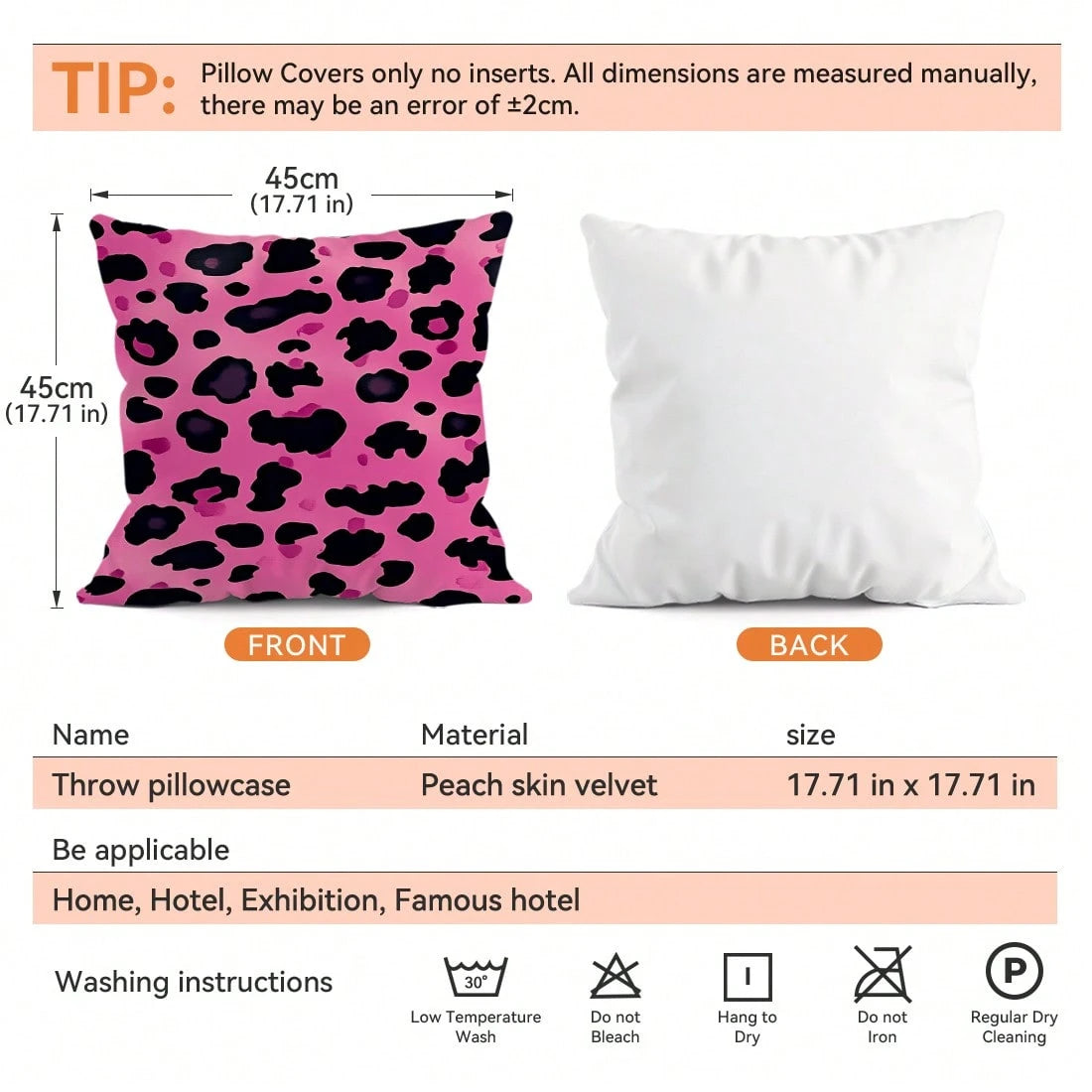 4pcs Pink Leopard Print Pillow Covers, Single-Sided Printed Cushion Covers, Suitable For Living Room, Bedroom, Home Decor, All Season