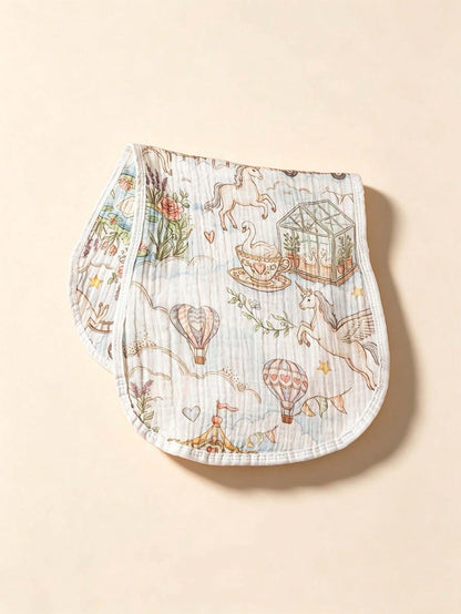 4pcs Plain Gauze Baby Burp Cloths, Highly Absorbent Soft Skin-Friendly Newborn Spit-Up Bibs, Unisex Multifunctional Face Wash & Body Wipe Care Towels