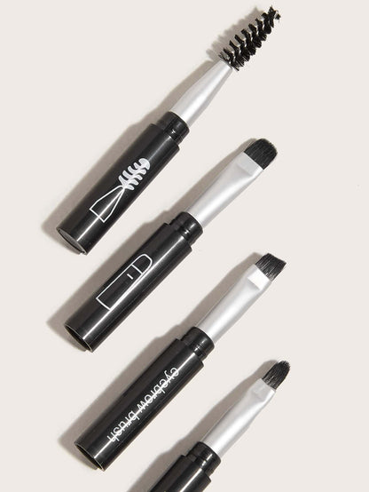 4pcs Portable 4-In-1 Makeup Brush Set Eyeshadow Brush Eyelash Comb Eyebrow Brush Lip Brush One Mini Makeup Brush Makeup Tools,Brush Set,Makeup Brush Kit,Make Up Brush Set,Make Up Set Complete,Makeup B