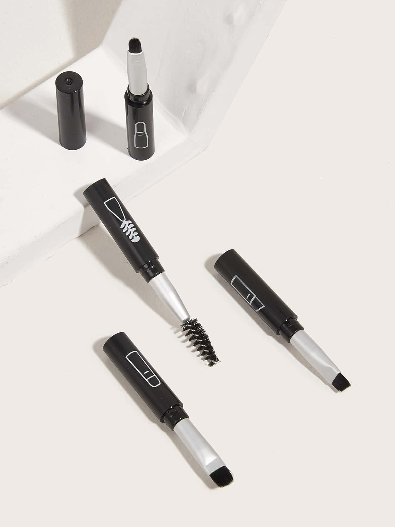 4pcs Portable 4-In-1 Makeup Brush Set Eyeshadow Brush Eyelash Comb Eyebrow Brush Lip Brush One Mini Makeup Brush Makeup Tools,Brush Set,Makeup Brush Kit,Make Up Brush Set,Make Up Set Complete,Makeup B