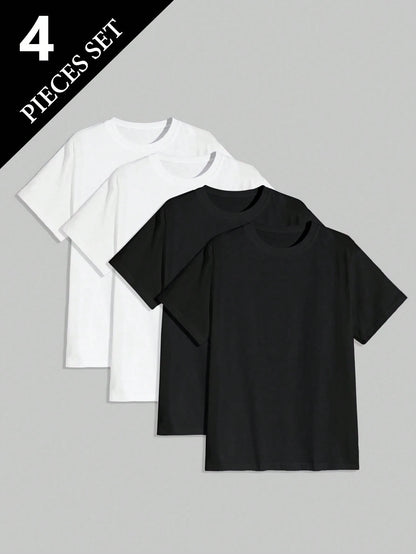 4pcs/Set Men's Undershirt/T-Shirt, Suitable For All Seasons